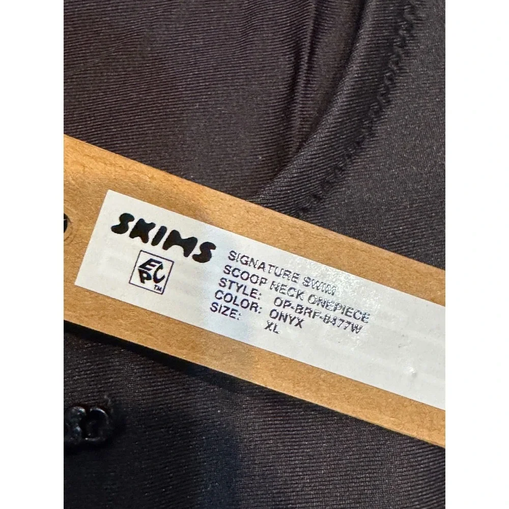 SKIMS Signature Swim Scoop Neck Onepiece Onyx Black‎ XL NEW